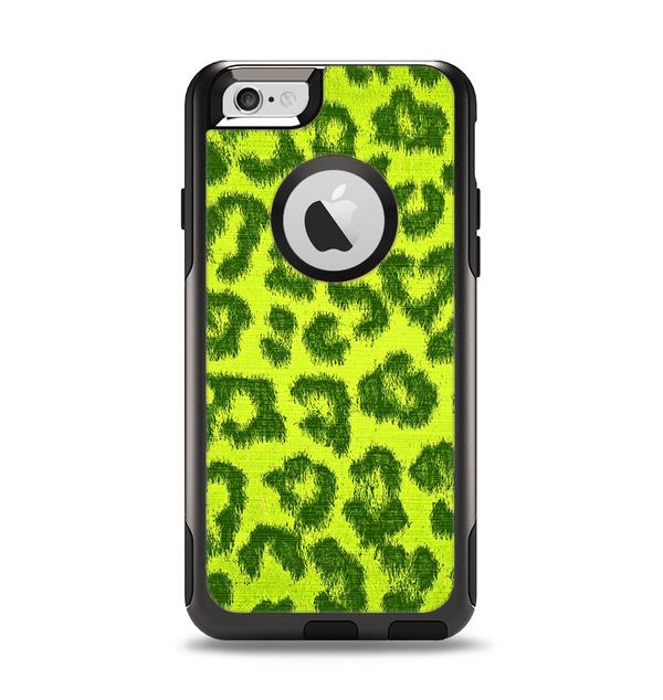 The Vibrant Green Cheetah Apple iPhone 6 Otterbox Commuter Case Skin Set