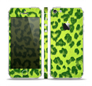 The Vibrant Green Cheetah Skin Set for the Apple iPhone 5