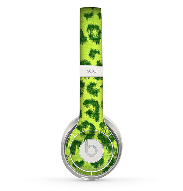 The Vibrant Green Cheetah Skin for the Beats by Dre Solo 2 Headphones