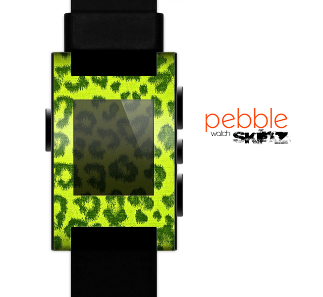 The Vibrant Green Cheetah Skin for the Pebble SmartWatch