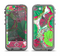 The Vibrant Green & Coral Floral Sketched Apple iPhone 5c LifeProof Nuud Case Skin Set