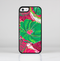 The Vibrant Green & Coral Floral Sketched Skin-Sert Case for the Apple iPhone 5c