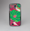 The Vibrant Green & Coral Floral Sketched Skin-Sert Case for the Samsung Galaxy S4