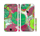 The Vibrant Green & Coral Floral Sketched Sectioned Skin Series for the Apple iPhone 6s Plus