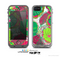 The Vibrant Green & Coral Floral Sketched Skin for the Apple iPhone 5c LifeProof Case