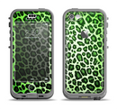 The Vibrant Green Leopard Print Apple iPhone 5c LifeProof Nuud Case Skin Set
