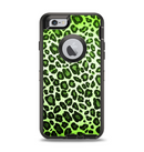 The Vibrant Green Leopard Print Apple iPhone 6 Otterbox Defender Case Skin Set