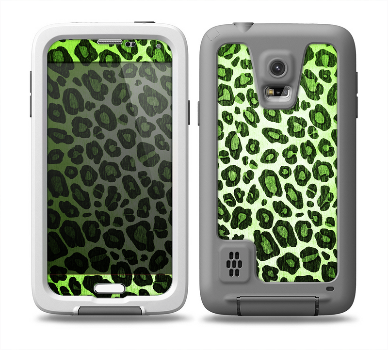 The Vibrant Green Leopard Print Skin for the Samsung Galaxy S5 frē LifeProof Case