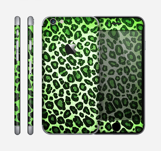 The Vibrant Green Leopard Print Skin for the Apple iPhone 6