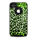 The Vibrant Green Leopard Print Skin for the iPhone 4-4s OtterBox Commuter Case
