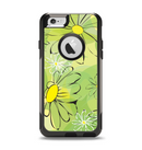 The Vibrant Green Outlined Floral Apple iPhone 6 Otterbox Commuter Case Skin Set