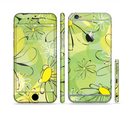 The Vibrant Green Outlined Floral Sectioned Skin Series for the Apple iPhone 6s Plus