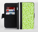 The Vibrant Green Paw Prints Ink-Fuzed Leather Folding Wallet Credit-Card Case for the Apple iPhone 6/6s, 6/6s Plus, 5/5s and 5c