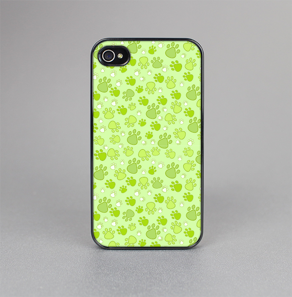 The Vibrant Green Paw Prints Skin-Sert for the Apple iPhone 4-4s Skin-Sert Case