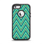 The Vibrant Green Sharp Chevron Pattern Apple iPhone 5-5s Otterbox Defender Case Skin Set