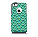 The Vibrant Green Sharp Chevron Pattern Skin for the iPhone 5c OtterBox Commuter Case
