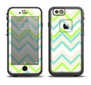 The Vibrant Green Vintage Chevron Pattern Apple iPhone 6/6s LifeProof Fre Case Skin Set