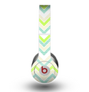 The Vibrant Green Vintage Chevron Pattern Skin for the Beats by Dre Original Solo-Solo HD Headphones