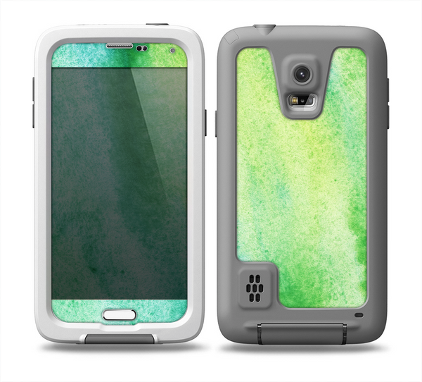 The Vibrant Green Watercolor Panel Skin for the Samsung Galaxy S5 frē LifeProof Case