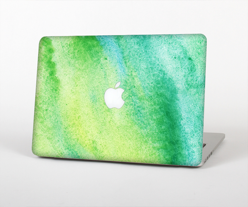 The Vibrant Green Watercolor Panel Skin Set for the Apple MacBook Air 13"