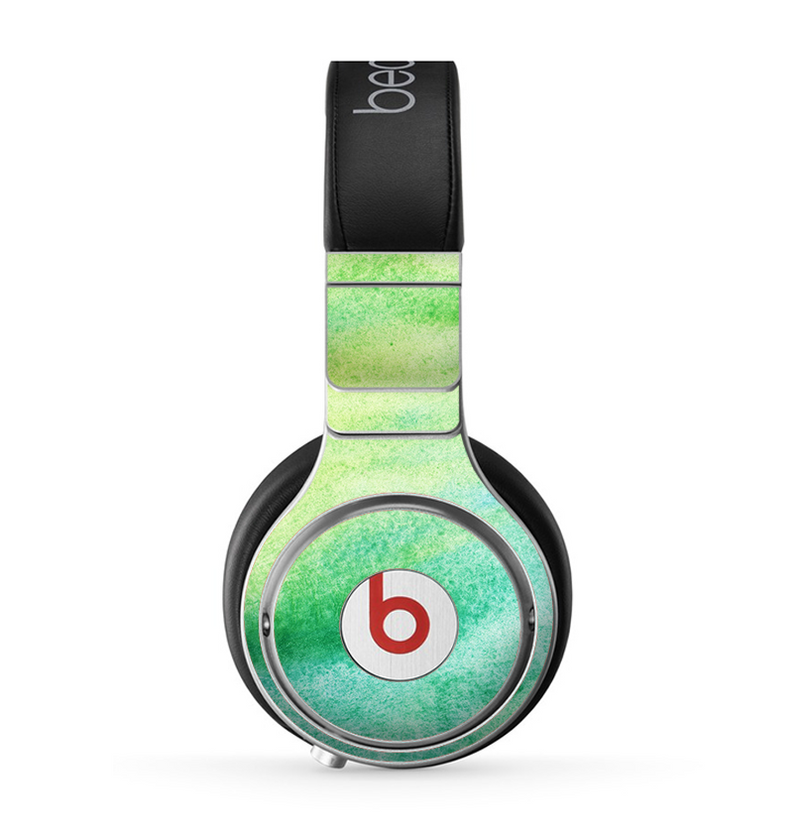 The Vibrant Green Watercolor Panel Skin for the Beats by Dre Pro Headphones
