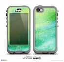 The Vibrant Green Watercolor Panel Skin for the iPhone 5c nüüd LifeProof Case