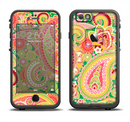 The Vibrant Green and Pink Paisley Pattern Apple iPhone 6/6s LifeProof Fre Case Skin Set