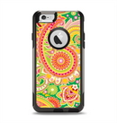 The Vibrant Green and Pink Paisley Pattern Apple iPhone 6 Otterbox Commuter Case Skin Set