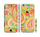The Vibrant Green and Pink Paisley Pattern Sectioned Skin Series for the Apple iPhone 6/6s Plus