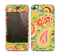 The Vibrant Green and Pink Paisley Pattern Skin for the Apple iPhone 4-4s