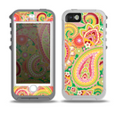 The Vibrant Green and Pink Paisley Pattern Skin for the iPhone 5-5s OtterBox Preserver WaterProof Case