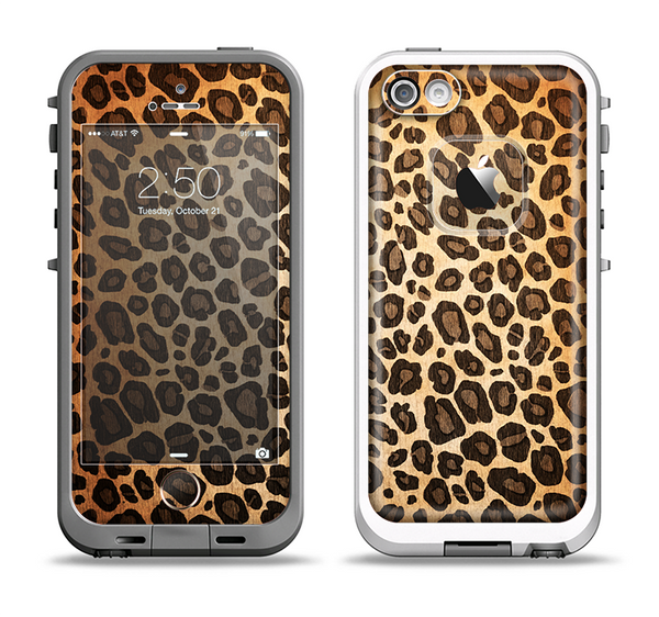 The Vibrant Leopard Print V23 Apple iPhone 5-5s LifeProof Fre Case Skin Set