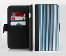 The Vibrant Light Blue Strands Ink-Fuzed Leather Folding Wallet Credit-Card Case for the Apple iPhone 6/6s, 6/6s Plus, 5/5s and 5c