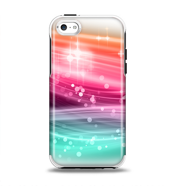 The Vibrant Multicolored Abstract Swirls Apple iPhone 5c Otterbox Symmetry Case Skin Set