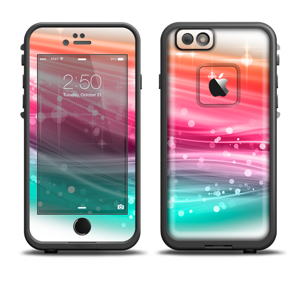 The Vibrant Multicolored Abstract Swirls Apple iPhone 6 LifeProof Fre Case Skin Set
