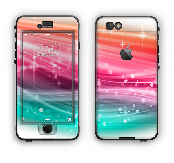 The Vibrant Multicolored Abstract Swirls Apple iPhone 6 LifeProof Nuud Case Skin Set