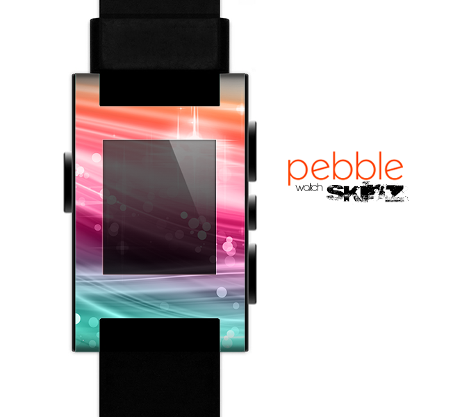 The Vibrant Multicolored Abstract Swirls Skin for the Pebble SmartWatch.png for the Pebble Watch