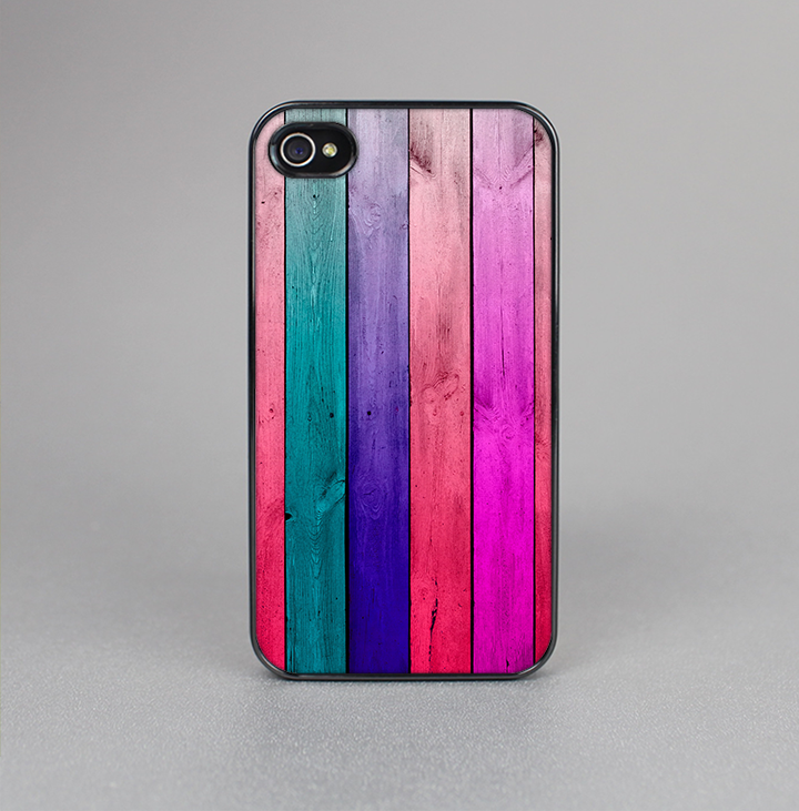 The Vibrant Neon Colored Wood Strips Skin-Sert for the Apple iPhone 4-4s Skin-Sert Case