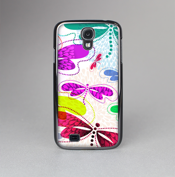 The Vibrant Neon Vector Butterflies Skin-Sert Case for the Samsung Galaxy S4