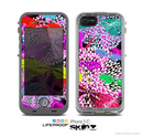 The Vibrant Neon Vector Butterflies Skin for the Apple iPhone 5c LifeProof Case