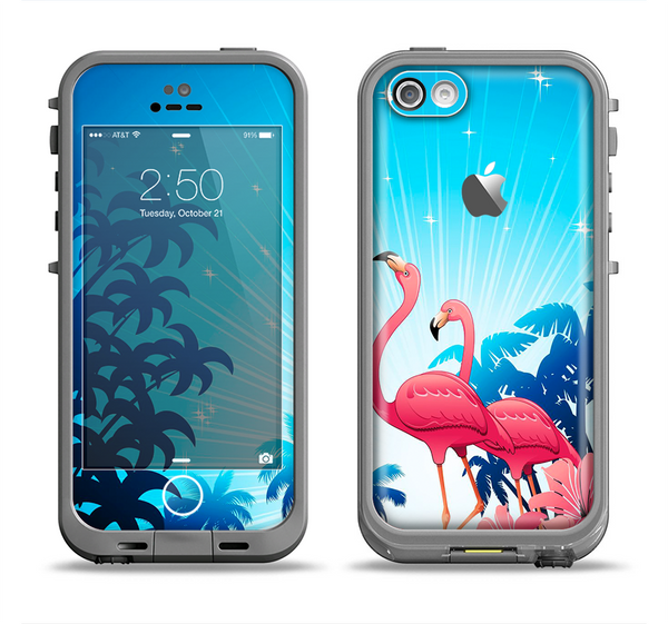 The Vibrant Pelican Scenery Apple iPhone 5c LifeProof Fre Case Skin Set
