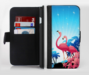 The Vibrant Pelican Scenery Ink-Fuzed Leather Folding Wallet Credit-Card Case for the Apple iPhone 6/6s, 6/6s Plus, 5/5s and 5c