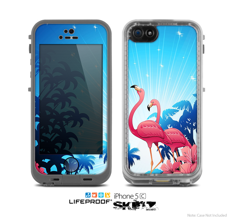 The Vibrant Flamingo Scenery Skin for the Apple iPhone 5c LifeProof Case