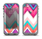 The Vibrant Pink & Blue Chevron Pattern Apple iPhone 5c LifeProof Nuud Case Skin Set