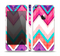 The Vibrant Pink & Blue Chevron Pattern Skin Set for the Apple iPhone 5