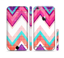 The Vibrant Pink & Blue Chevron Pattern Sectioned Skin Series for the Apple iPhone 6 Plus