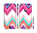 The Vibrant Pink & Blue Chevron Pattern Sectioned Skin Series for the Apple iPhone 6s Plus