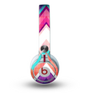 The Vibrant Pink & Blue Chevron Pattern Skin for the Beats by Dre Mixr Headphones
