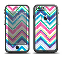 The Vibrant Pink & Blue Layered Chevron Pattern Apple iPhone 6/6s LifeProof Fre Case Skin Set