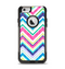 The Vibrant Pink & Blue Layered Chevron Pattern Apple iPhone 6 Otterbox Commuter Case Skin Set